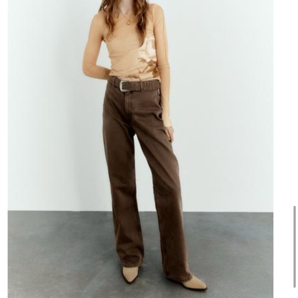 Zara Belted Wide-Leg Jeans